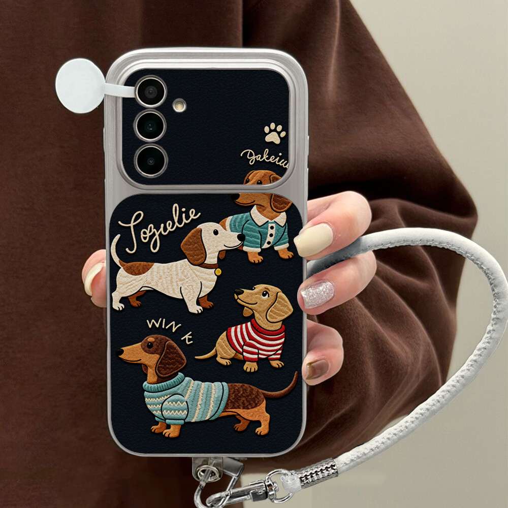 Shelly - Karikatür Dachshund Desenli Samsung A56 A55