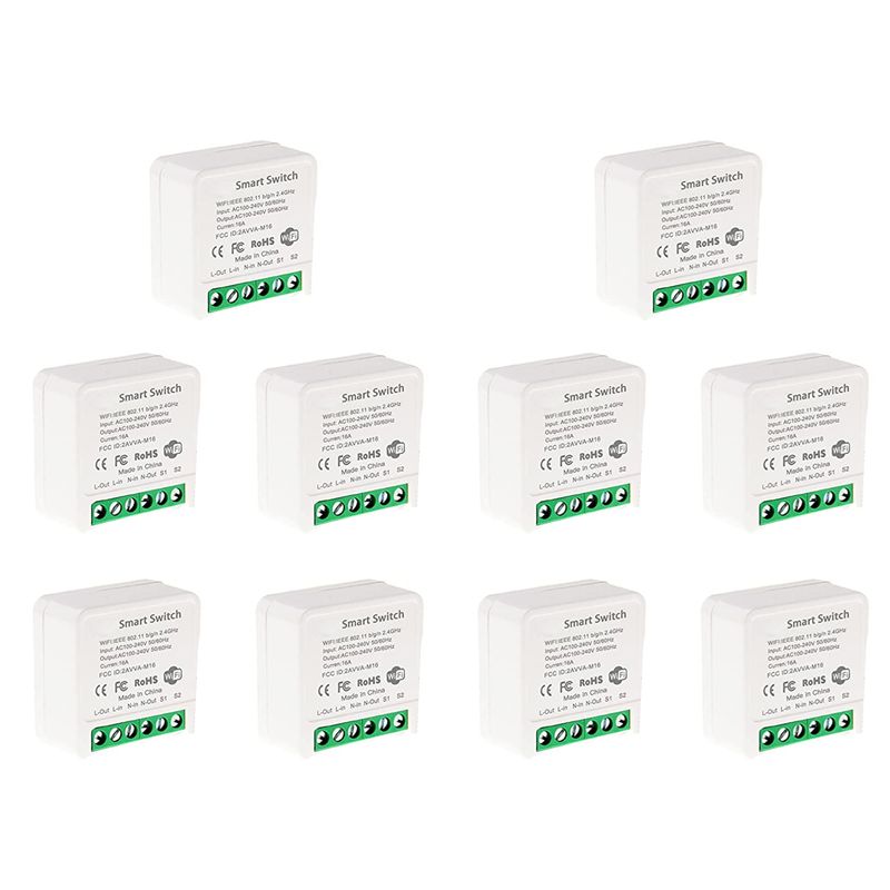 Smart Relay Tuya - 10X Mini Akıllı Wi-Fi Röle Anahtarı,